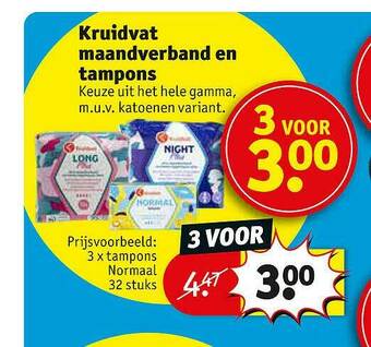 Kruidvat Kruidvat Maandverband En Tampons aanbieding