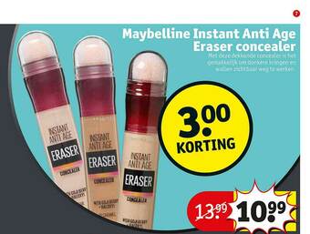 Kruidvat Maybelline Instant Anti Age Eraser Concealer aanbieding