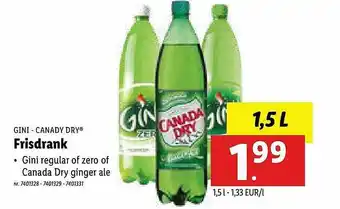 Lidl Gini - Canady Dry Frisdrank aanbieding