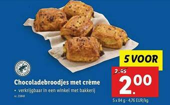 Lidl Chocoladebroodjes Met Crème aanbieding