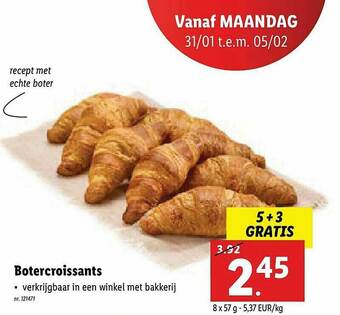 Lidl Botercroissants aanbieding