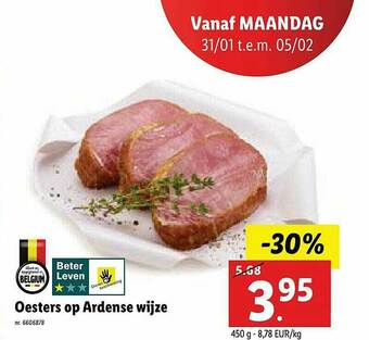 Lidl Oesters Op Ardense Wijze aanbieding