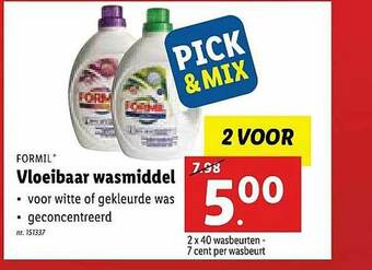 Lidl Formil Vloeibaar Wasmiddel aanbieding