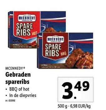 Lidl Mcennedy Gebraden Spareribs aanbieding