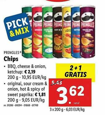 Lidl Pringles Chips aanbieding