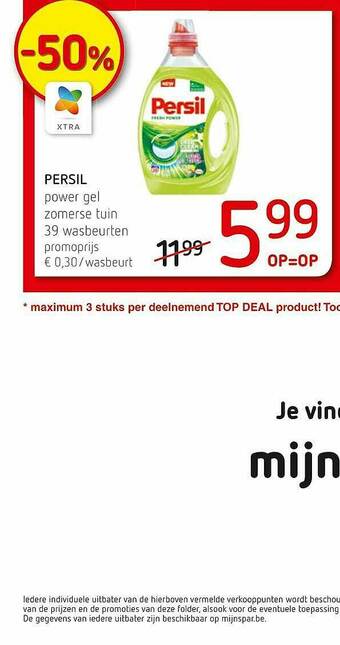 Spar Colruyt Persil Power Gel Zomerse Tuin aanbieding
