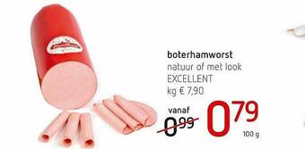 Spar Colruyt Boterhamworst Natuur Of Met Look Excellent aanbieding