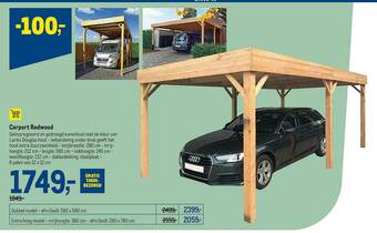 Makro Carport Redwood aanbieding