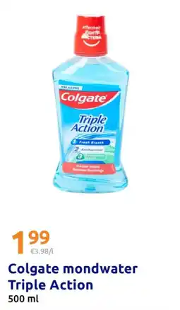 Action Colgate mondwater Triple Action aanbieding