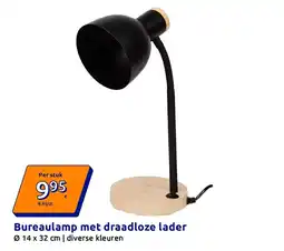 Action Bureaulamp met draadloze lader aanbieding