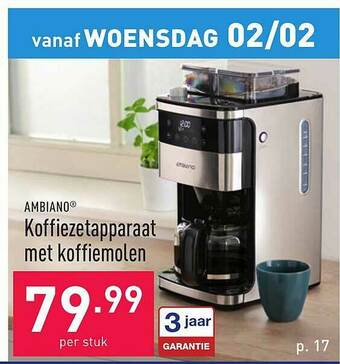 ALDI Koffiezetapparaat Met Koffiemolen aanbieding