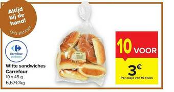 Carrefour Witte Sandwiches aanbieding
