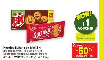 Carrefour Koekjes Sultana En Mini Bn aanbieding