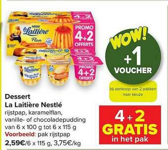 Carrefour Dessert La Laitiére Nestlé aanbieding