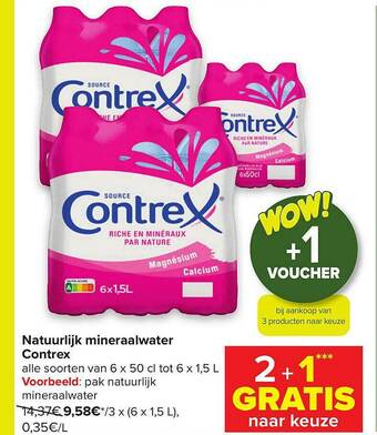 Carrefour Natuurlijk Mineraalwater Contrex aanbieding