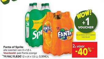 Carrefour Fanta Of Sprite aanbieding