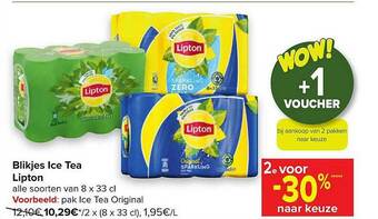 Carrefour Blikjes Ice Tea aanbieding