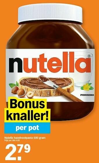 Albert Heijn Nutella hazelnootpasta aanbieding
