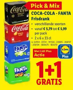 Lidl Coca-cola, fanta Frisdrank aanbieding
