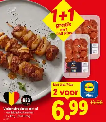 Varkensbrochette met ui