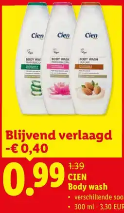Lidl Cien Body wash aanbieding