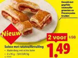 Lidl Suisse met ratatouillevulling aanbieding