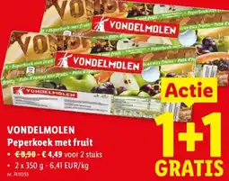 Lidl Vondelmolen Peperkoek met fruit aanbieding