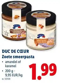 Lidl Duc De Cœur Zoete smeerpasta aanbieding