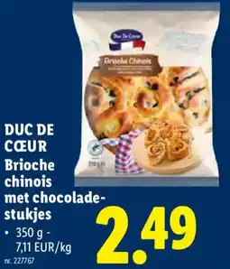 Lidl Duc De Cœur Brioche chinois met chocolade stukjes aanbieding