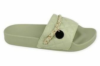Berca Shoes Mode-Mania Badslipper Dames Slide - Groen aanbieding