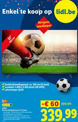 Lidl SHARP 4K Ultra HD QLED Smart-TV aanbieding