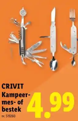 Lidl Crivit Kampeermes of bestek aanbieding
