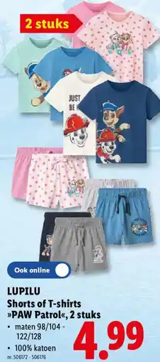 Lidl Lupilu Shorts of T-shirts PAW Patrol aanbieding