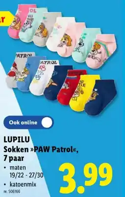 Lidl Lupilu Sokken PAW Patrol aanbieding