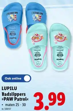 Lidl Lupilu Badslippers PAW Patrol aanbieding