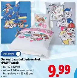 Lidl Omkeerbaar dekbedovertrek PAW Patrol aanbieding