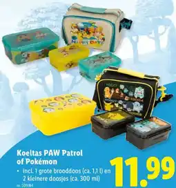Lidl Koeltas PAW Patrol of Pokémon aanbieding