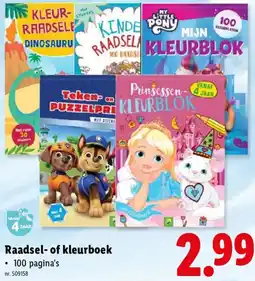 Lidl Raadsel of kleurboek aanbieding