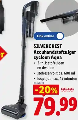 Lidl Silvercrest Accuhandstofzuiger cycloon Aqua aanbieding