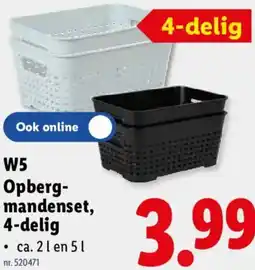 Lidl W5 Opbergmandenset aanbieding