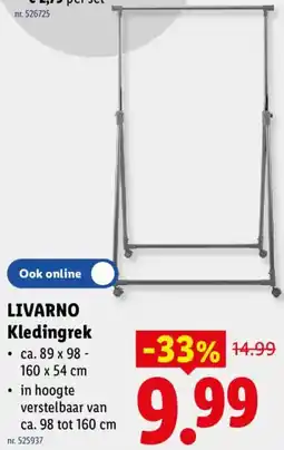 Lidl Livarno Kledingrek aanbieding