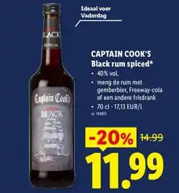 Lidl Captain Cook's Black rum spiced aanbieding