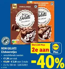 Lidl Bon Gelati IJshoorntjes aanbieding