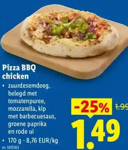 Lidl Pizza BBQ chicken aanbieding