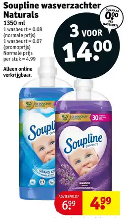 Kruidvat Soupline wasverzachter Naturals aanbieding