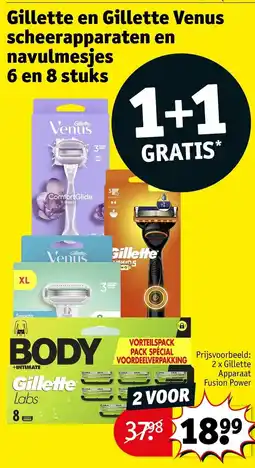 Kruidvat Gillette en gillette venus scheerapparaten en navulmesjes aanbieding