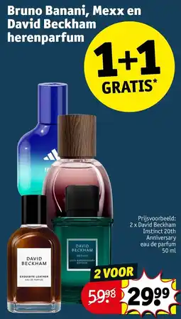 Kruidvat Boby banani, mexx en david beckham herenparfum aanbieding