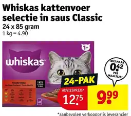 Kruidvat Whiskas kattenvoer selectie in saus classic aanbieding
