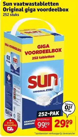 Kruidvat Sun vaatwastabletten original giga voordeelbox aanbieding