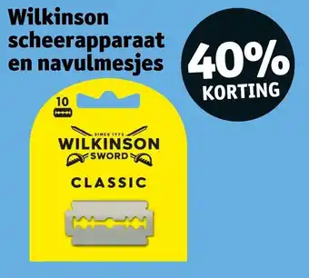 Kruidvat Wilkinson scheerapparaat en navulmesjes aanbieding